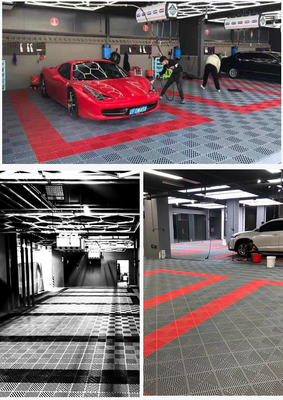 Dois componentes não escorregadia interligando azulejos de piso de garagem de PP para lavagem de carros loja de detalhes