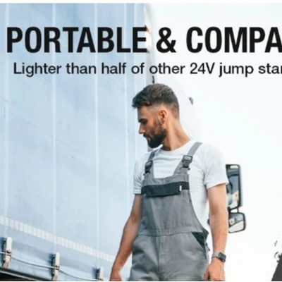 12V/24V Car Jump Starter com luz LED e saída de carregamento USB-C