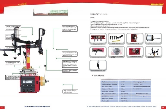 Potência do motor 750W-1100W Reparação de automóveis Combo CE Máquina de troca de pneus de automóveis para garagem