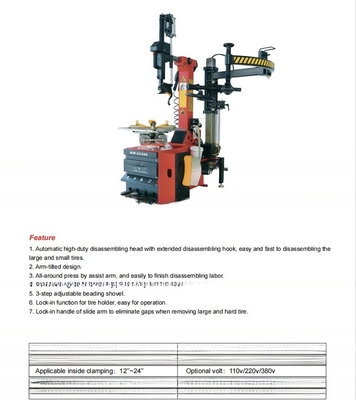Trocador automático de pneus sem toque com certificado CE e alimentação 110V-22OV-380V