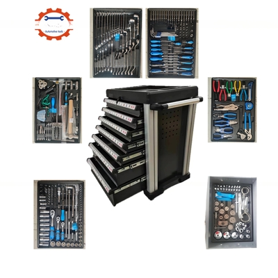 Prata 7 Caixa de Ferramentas Trolley e 5 camada com 323 Pcs CRV durável ferramentas conjuntos de aço Garagem de armazenamento Roller Cabinet